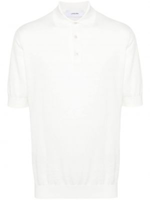 Памучна поло тениска бродирана Lardini бяло