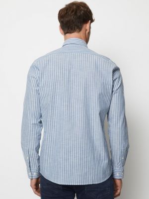 Koszula bawełniana slim fit Marc O'polo niebieska