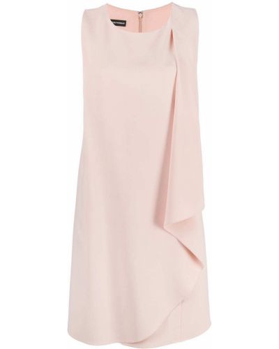 Vestido de cóctel sin mangas asimétrico drapeado Emporio Armani rosa
