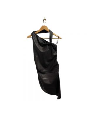 Sukienka skórzana Saint Laurent Vintage czarna