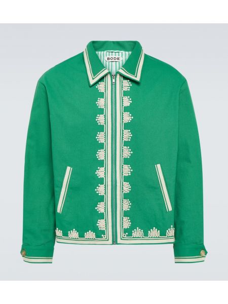 Pamučna jakna s vezom Bode zelena