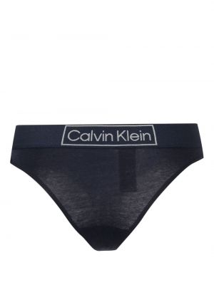 Bavlněné kalhotky string Calvin Klein modré