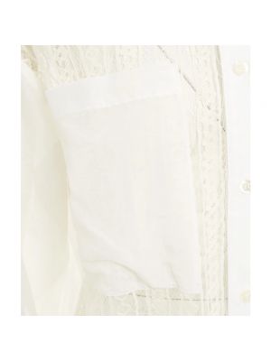 Blusa de encaje Semicouture blanco