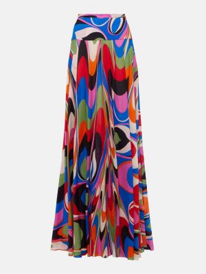 Плиссированная длинная юбка с принтом Pucci