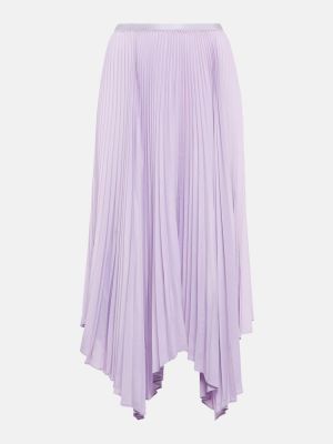 Plisovaná dlhá sukňa Polo Ralph Lauren fialová