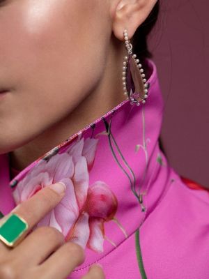 Boucles d'oreilles à imprimé à boucle en or rose Irene Neuwirth rose
