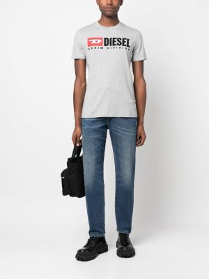 Haftowana koszulka Diesel szara