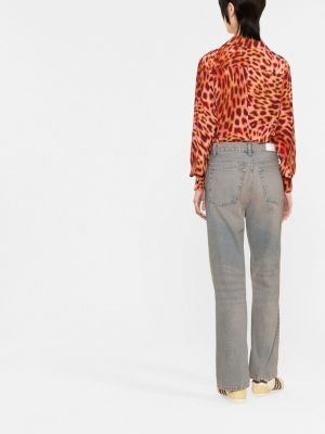 Leopardí hedvábná košile s potiskem Stella Mccartney růžová