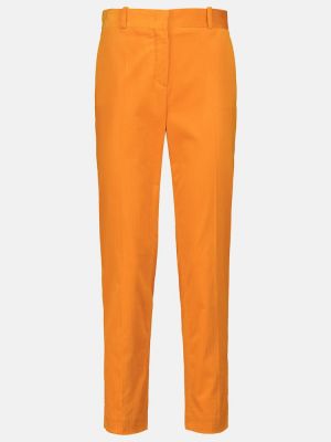 Pantaloni cu picior drept cu talie înaltă de catifea cord Loro Piana portocaliu