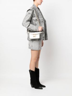 Nėriniuota shopper rankinė Versace Jeans Couture balta