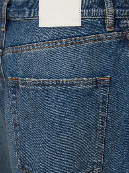 Bavlnené džínsové šortky Mm6 Maison Margiela modrá