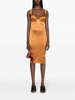 Hedvábné mini šaty Noire Swimwear oranžové