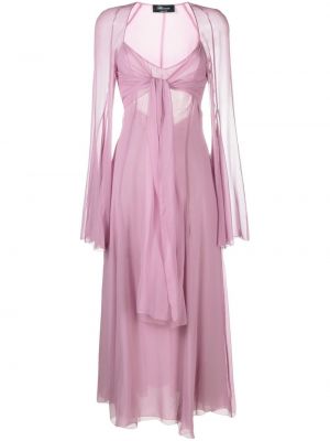 Вечерна рокля с v-образно деколте Blumarine розово