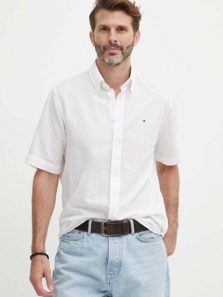 Pernata košulja s gumbima Tommy Hilfiger bijela