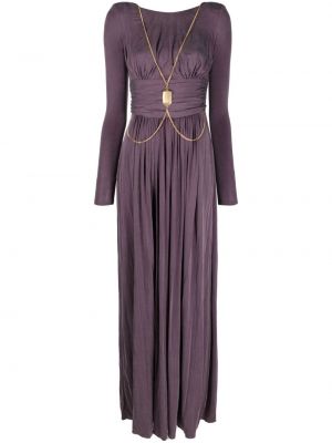 Drapované večerné šaty Elisabetta Franchi fialová