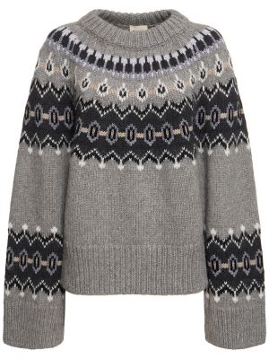 Oversize кашмирен пуловер Khaite сиво