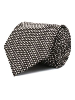 Шелковый галстук Brioni бежевый