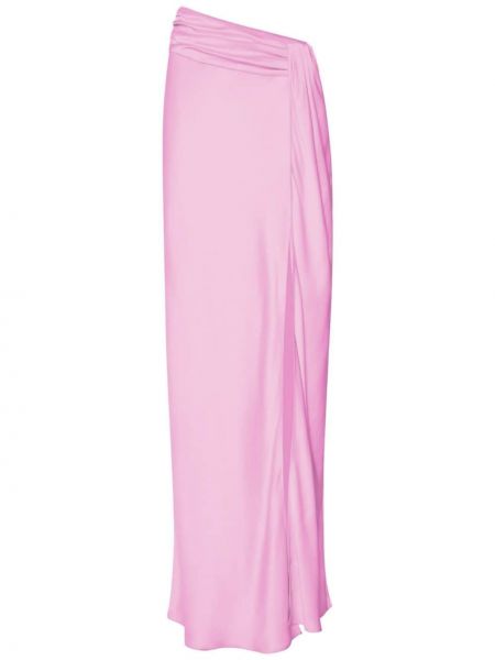 Aszimmetrikus szatén hosszú szoknya Lapointe rózsaszín