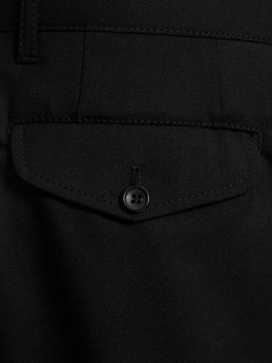 Szorty wełniane plisowane Comme Des Garcons Shirt czarne