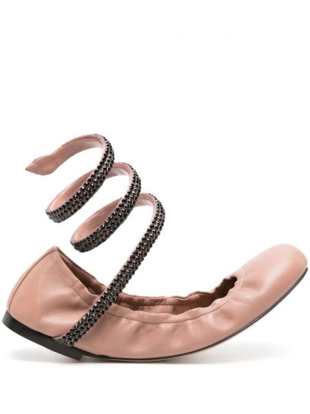 Кожени ниски обувки René Caovilla розово