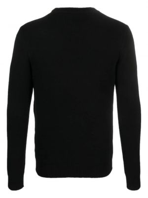 Sweter wełniany z okrągłym dekoltem Cenere Gb czarny