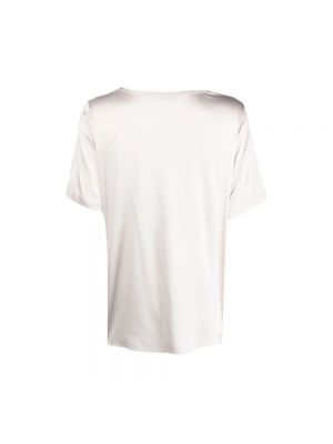 Camiseta de seda de cuello redondo Antonelli Firenze beige
