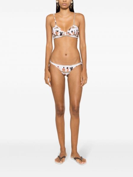 Bikini mit print Amir Slama weiß
