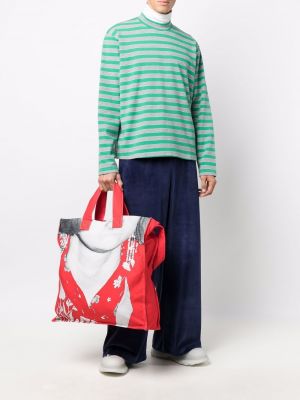 Shopper handtasche aus baumwoll mit print Sunnei