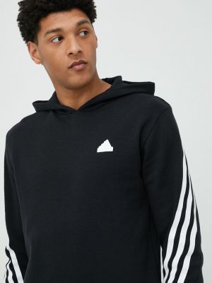 Bluza z kapturem z nadrukiem Adidas czarna