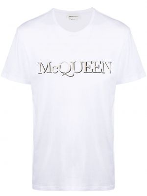 Camiseta con bordado Alexander Mcqueen blanco