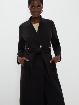Пальто с поясом Wallis черное