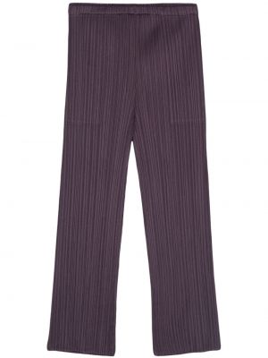 Plisované rovné kalhoty Pleats Please Issey Miyake fialové