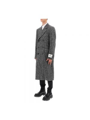 Abrigo de lana pata de gallo Dolce & Gabbana negro