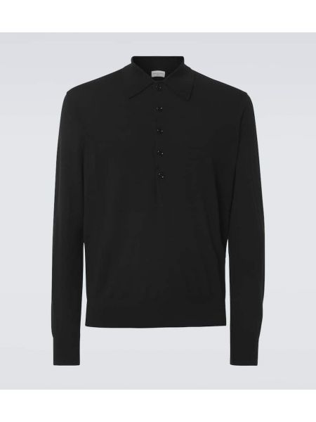 Poloshirt i uld Dries Van Noten sort