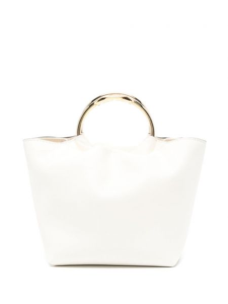 Usnjena nakupovalna torba Valentino Garavani bela