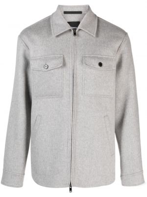 Camicia di lana con cerniera Theory grigio