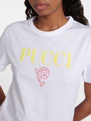 T-shirt aus baumwoll mit print Pucci weiß