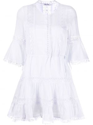 Памучна рокля тип риза с дантела Charo Ruiz Ibiza бяло