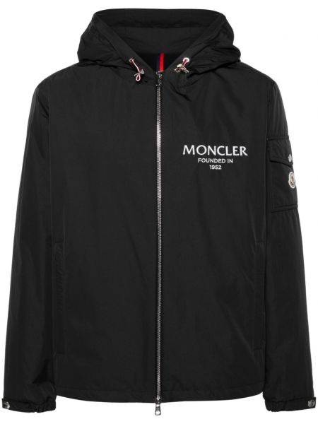 Hupullinen sulka pitkä takki Moncler musta