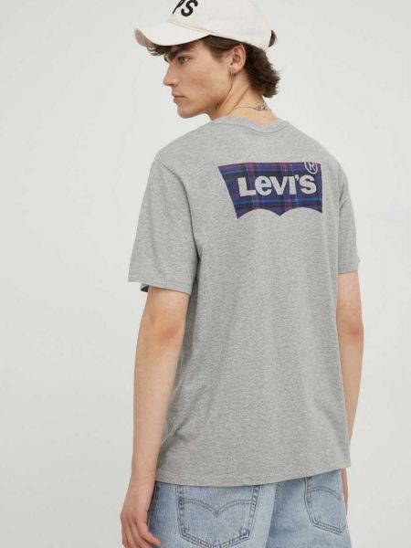 Koszulka bawełniana z nadrukiem Levi's szara