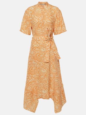 Jedwabna sukienka midi z nadrukiem asymetryczna Stella Mccartney