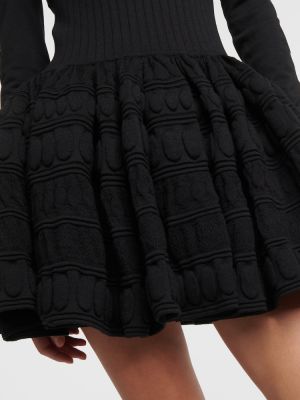 Mini robe en laine Alaïa noir