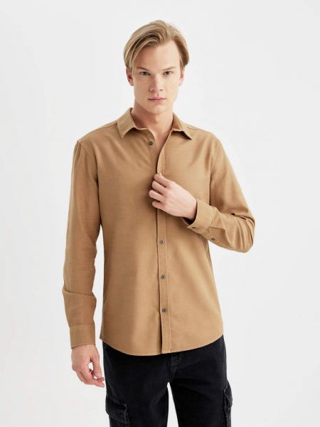 Bavlněná slim fit košile s dlouhými rukávy Defacto
