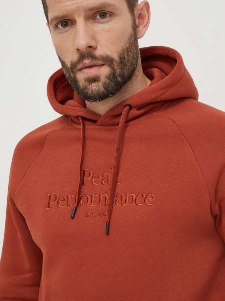 Коричневий светр з капюшоном з аплікацією Peak Performance