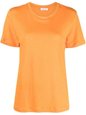 Lněné tričko s krátkými rukávy jersey Rodebjer - oranžová