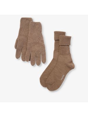 Рождественские носки и перчатки из смесовой шерсти, комплект из двух предметов Falke, nutmeg mel