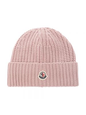 Cappello di lana di lana di lana Moncler rosa