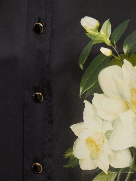 Camicia di seta a fiori Zimmermann nero