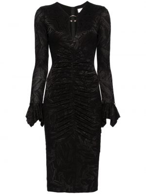 Κοκτέιλ φόρεμα ζακάρ Nissa μαύρο