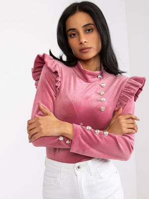 Bluza iz pliša Fashionhunters roza